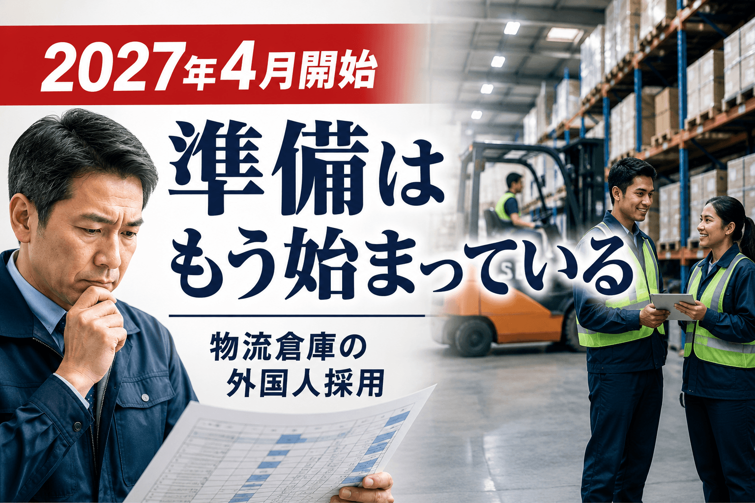 育成就労×物流倉庫の12ヶ月準備スケジュール|2027年4月の受入開始から逆算する進め方