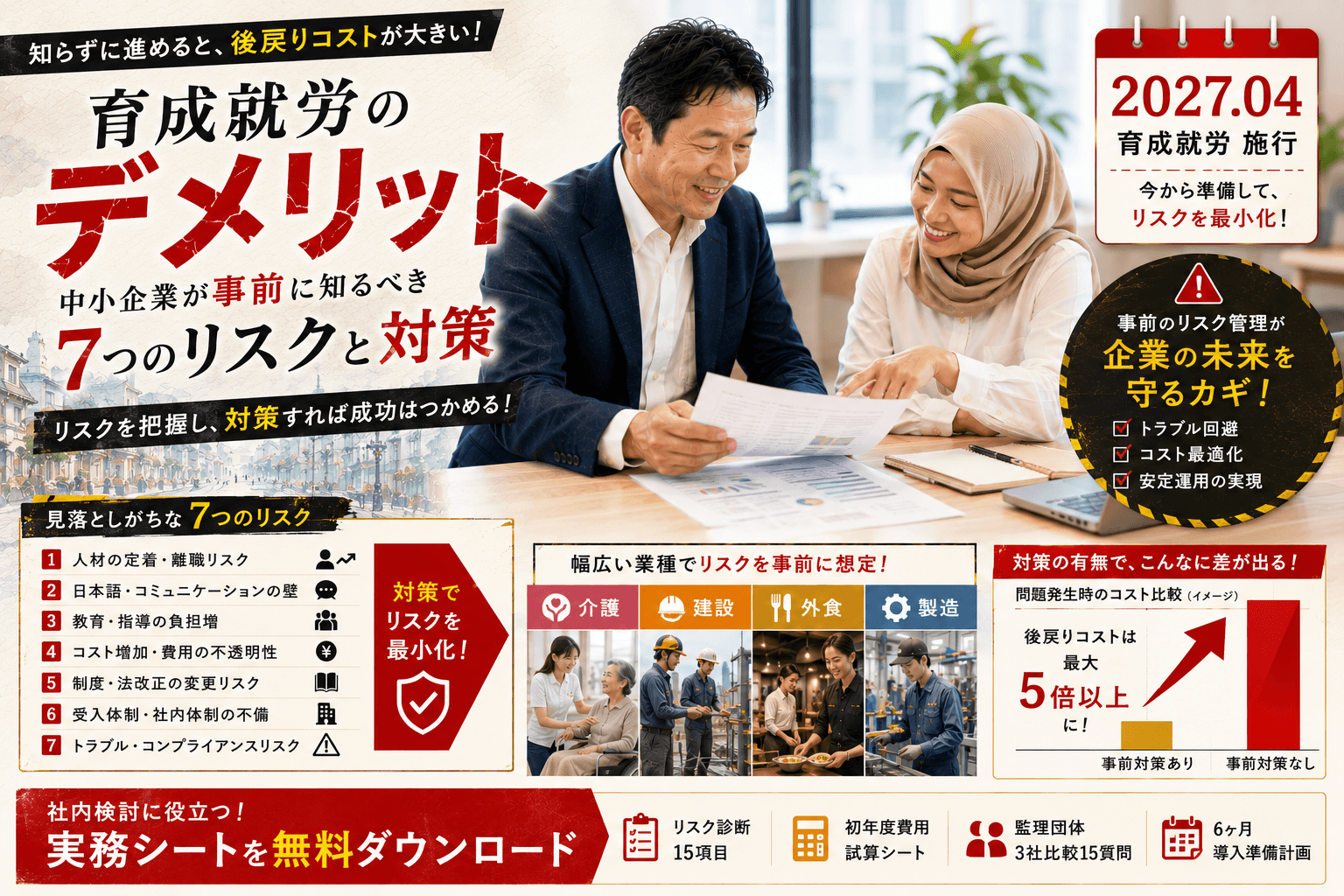 育成就労のデメリット|中小企業が事前に知るべき7つのリスクと対策