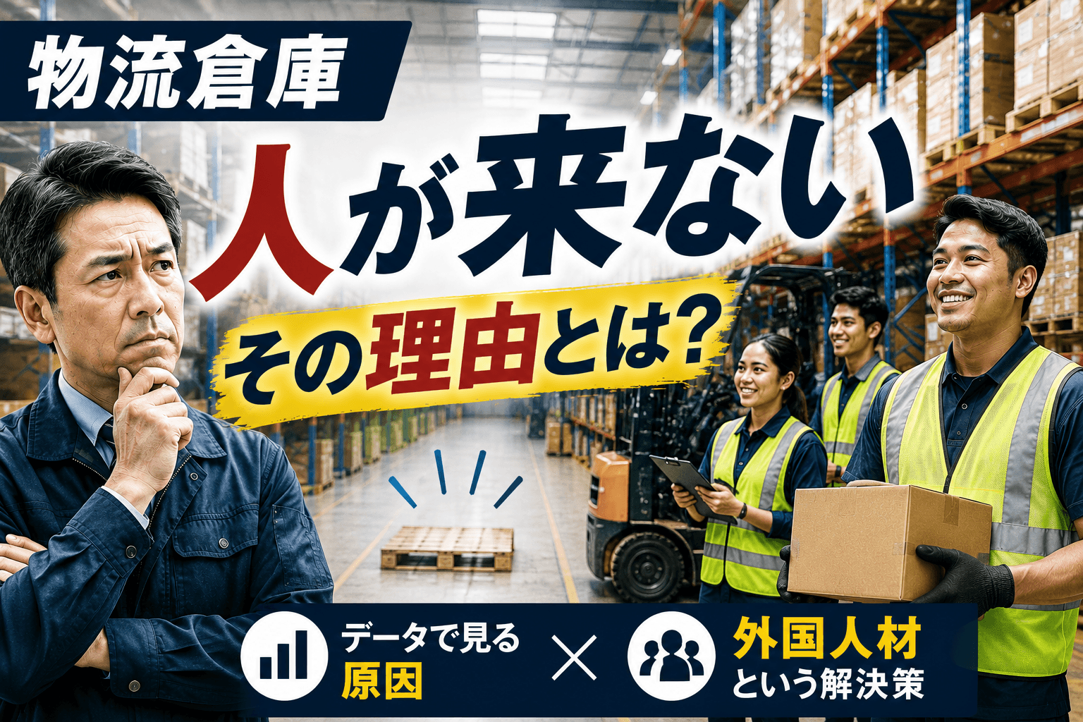 倉庫業の人手不足はなぜ起きる?データで見る原因と外国人材という解決策【物流倉庫】