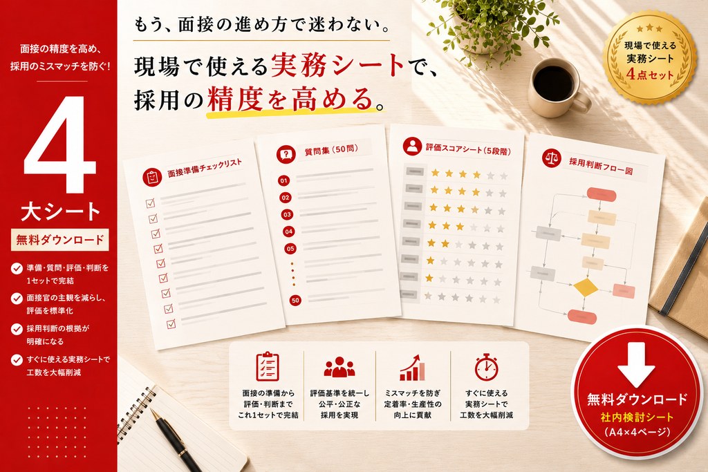 外国人材の面接 完全ガイド 社内検討シート 表紙イメージ