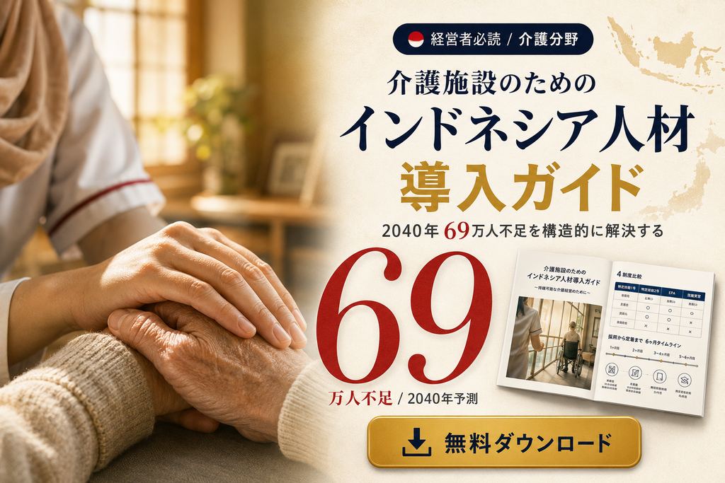 介護施設のためのインドネシア人材導入ガイド 表紙イメージ