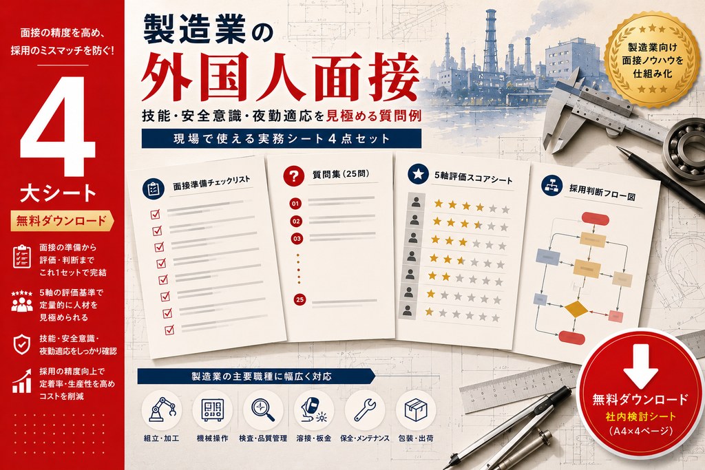 製造業の外国人面接 社内検討シート